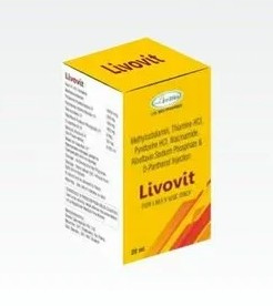 LIVOVIT INJ 20ML (Methylcobalamin - 500mcg, Thiamine Hydrochloride - 50mg, Pyridoxine Hydrochloride - 50mg, Niacinamide)
