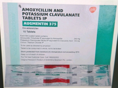 AUGMENTIN-375 (1) 10TAB (Amoxycillin 250mg, Clavulanic Acid 125mg)