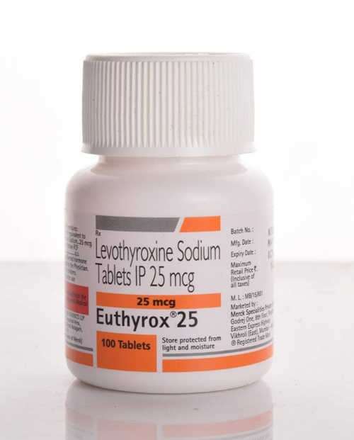 EUTHYROX 25mg 100TAB (Levothyroxine 25mcg)